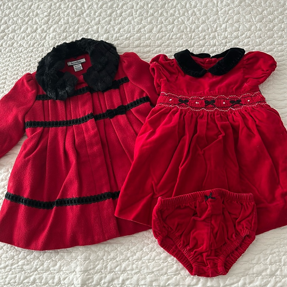 Heartstrings Girls Coat and Dress Bundle / 6-9M